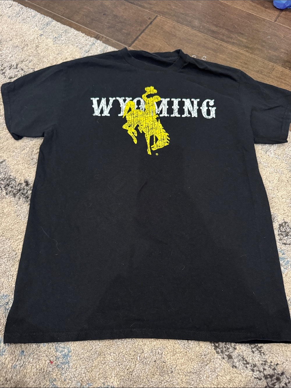 Wyoming Graphic Tee - Black with Yellow Logo